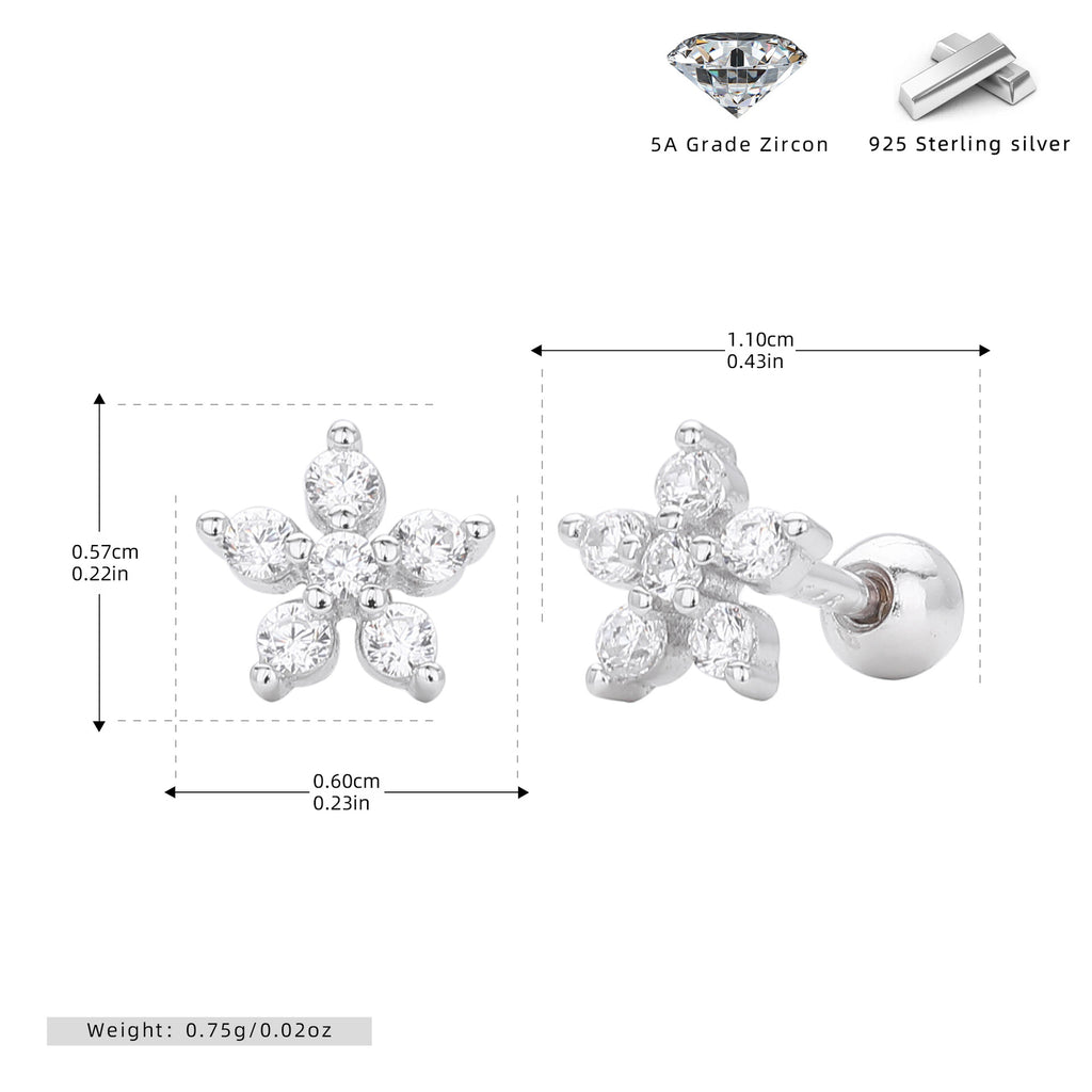 Damen Ohrstecker im eleganten Blütenmotiv aus 925 Sterling Silber Shop Nory