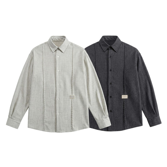 Herren Oversize-Hemdjacke aus leichter Denim-Optik mit sichtbaren Ziernähten Shop Nory