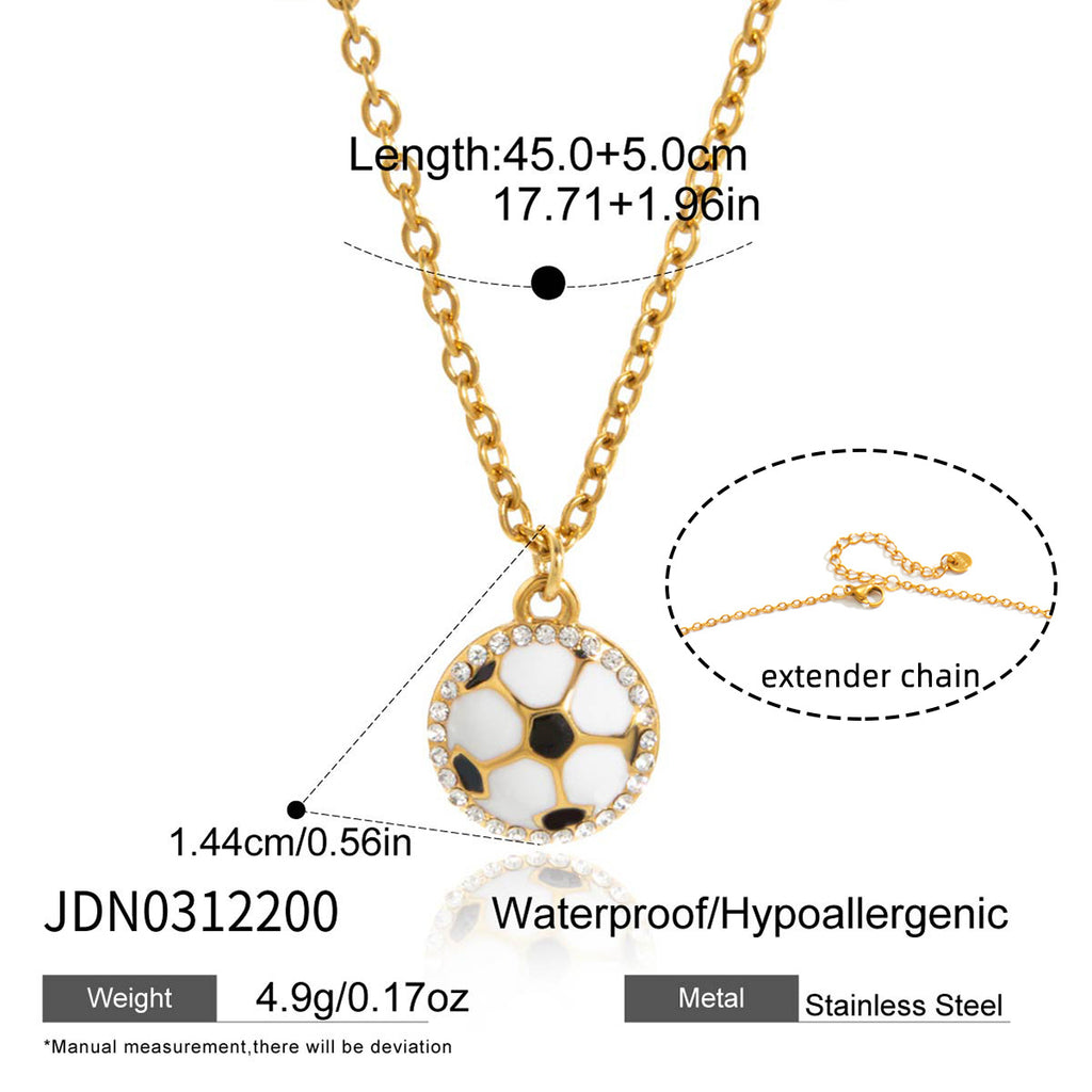Damen Halskette mit elegantem Fußball-Anhänger und hypoallergenen Eigenschaften Shop Nory