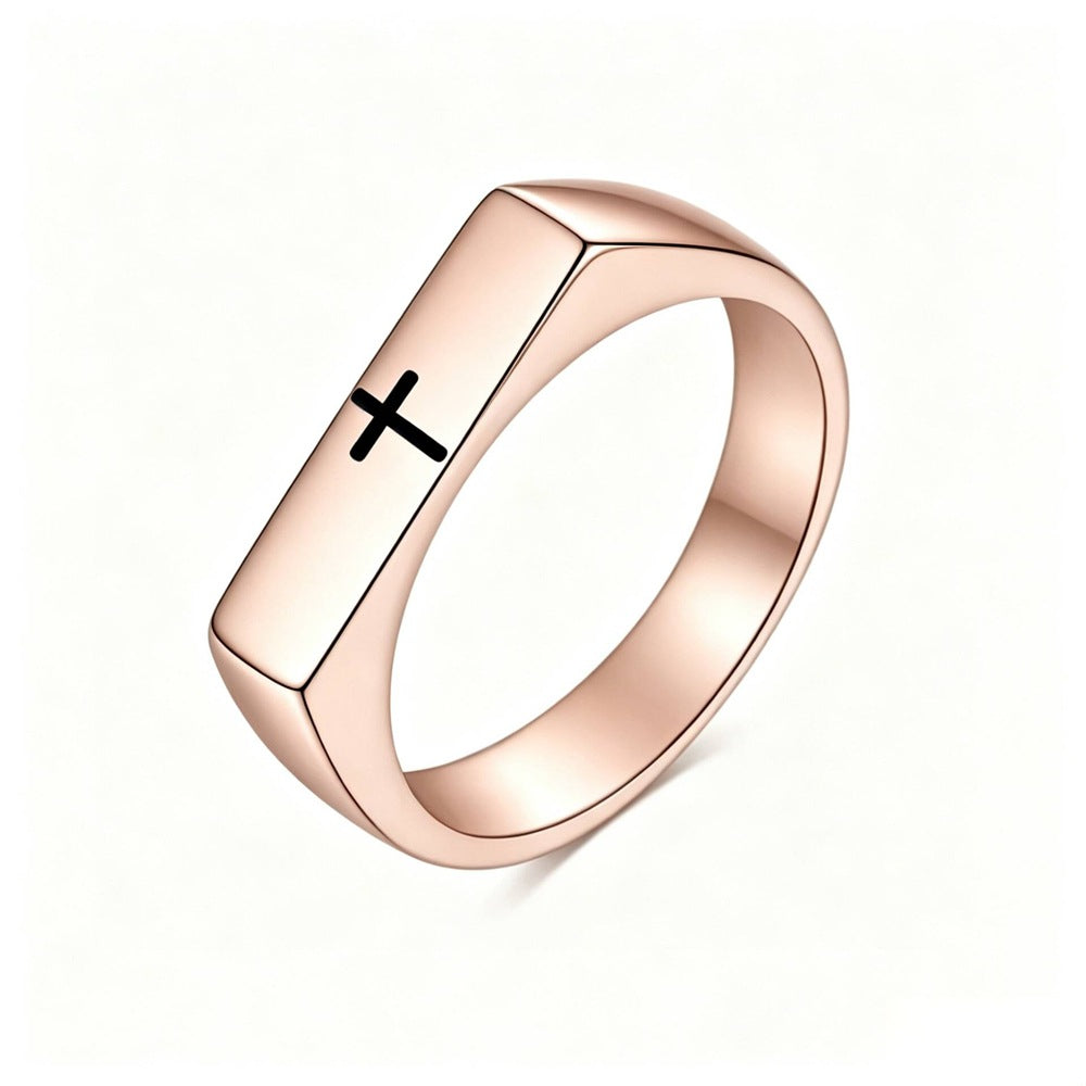Herren Ring mit modernem, minimalistischen Design und stilvollem Kreuzmotiv Shop Nory