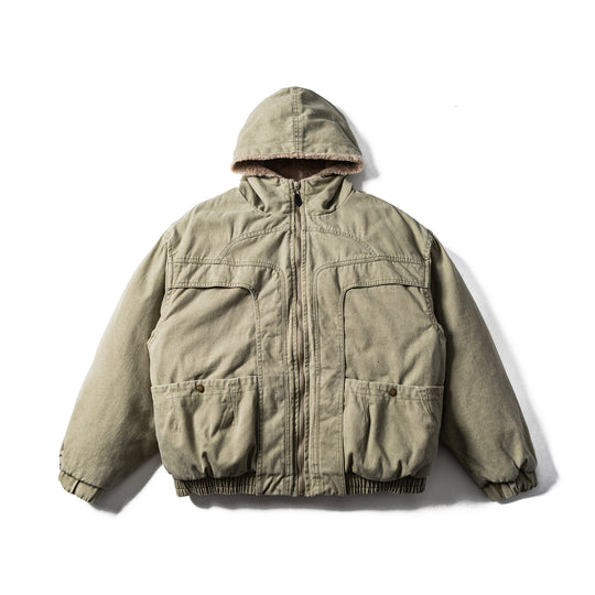 Herren Robuste Kapuzen-Fieldjacke mit Teddyfutter und Utility-Taschen Shop Nory