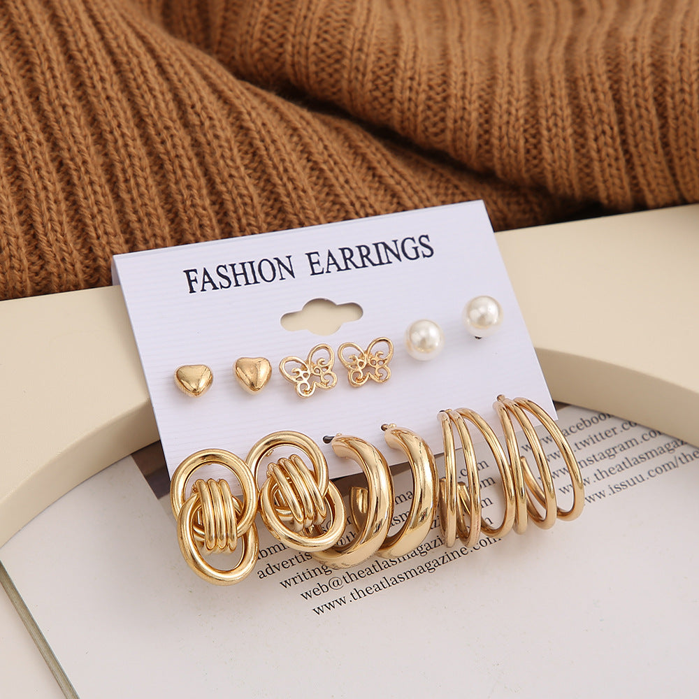 Damen Ohrstecker-Set mit charmanten Herz-, Schmetterlings- und modischen Designs Shop Nory