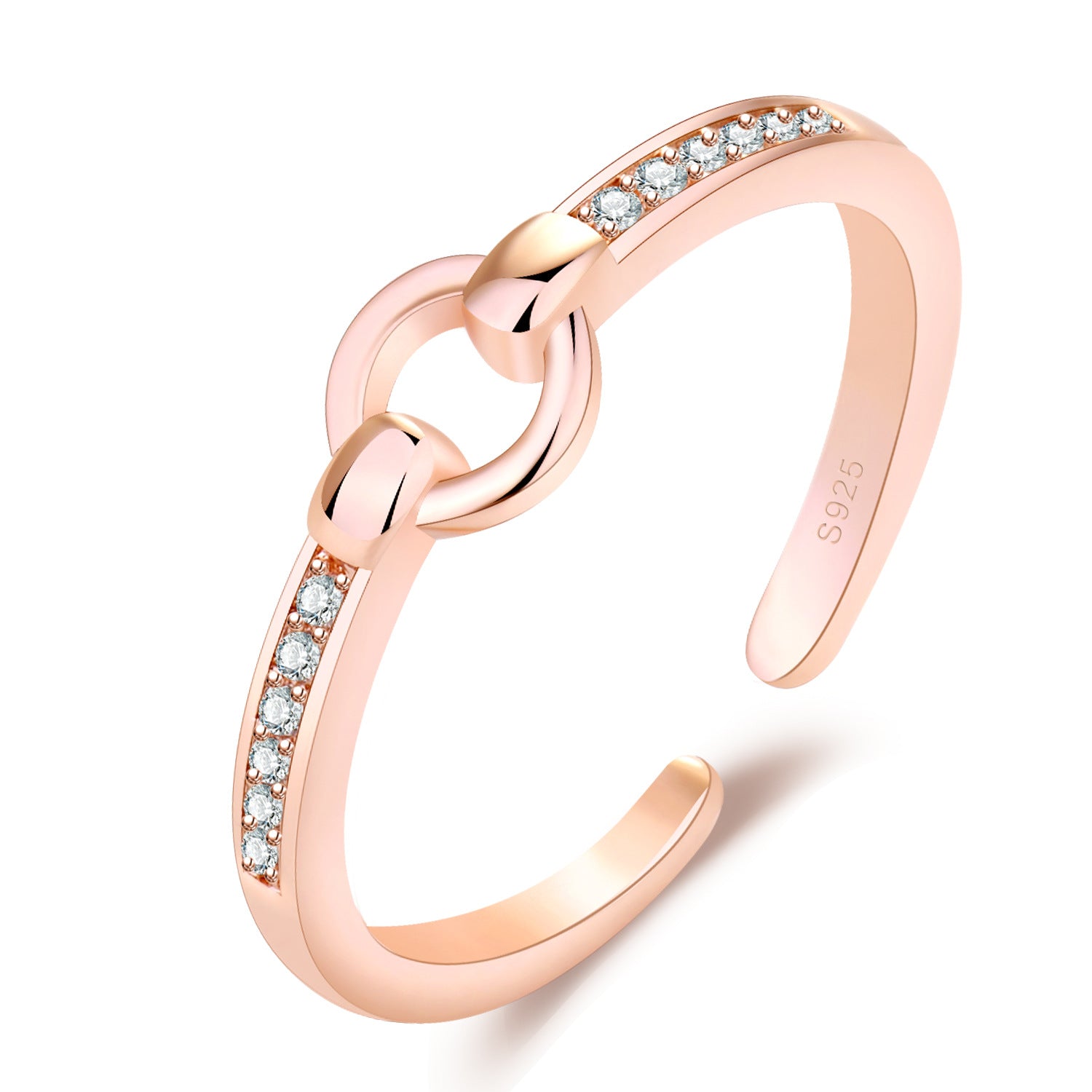 Damen Offener Ring mit funkelnden Zirkonia und eleganter Silberverarbeitung Shop Nory