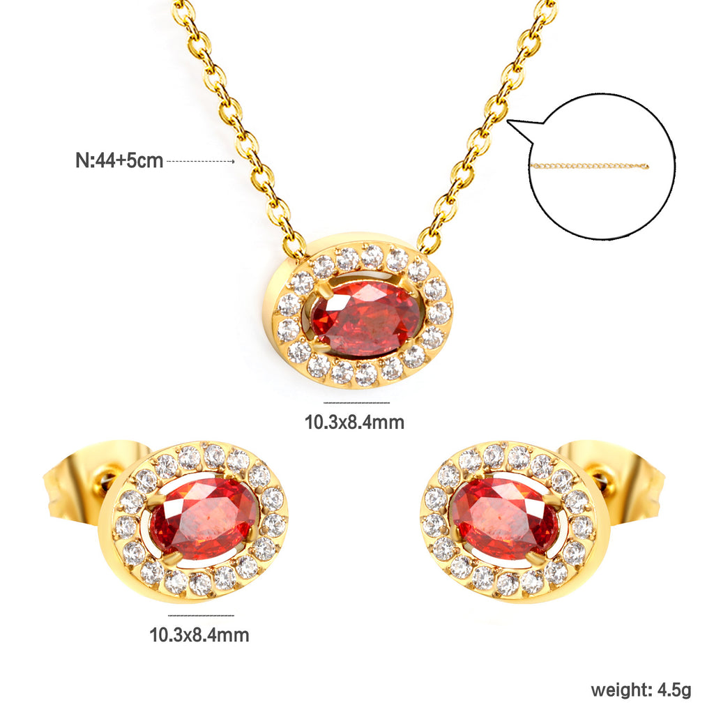 Damen Schmuckset mit funkelnden Zirkonia und eleganter, goldplattierter Verarbeitung Shop Nory