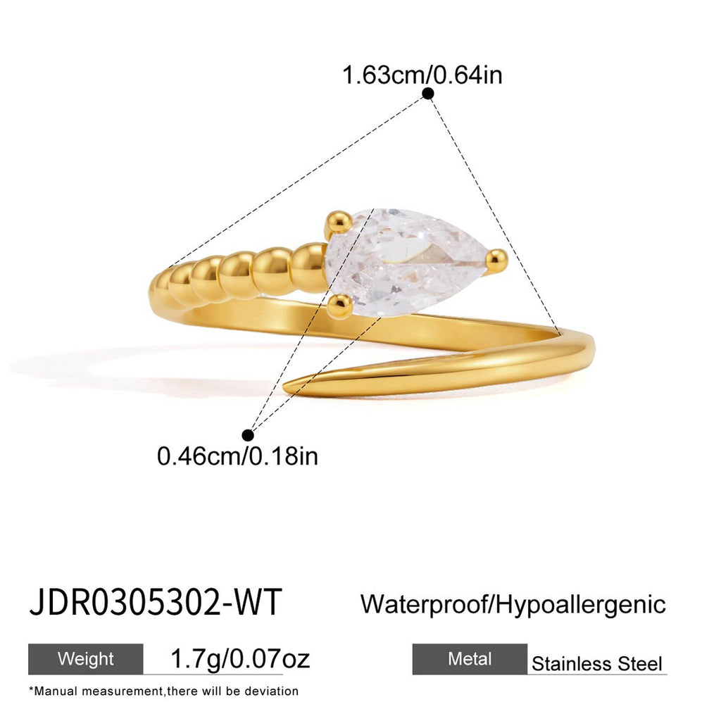 Damen eleganter und hypoallergener Ring mit grünem Stein Shop Nory