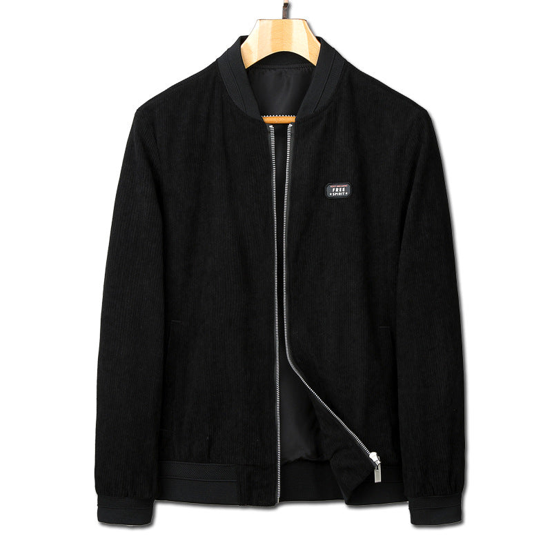 Herren Kord-Bomberjacke mit Reißverschluss, Rippbündchen und leichter Wattierung Shop Nory