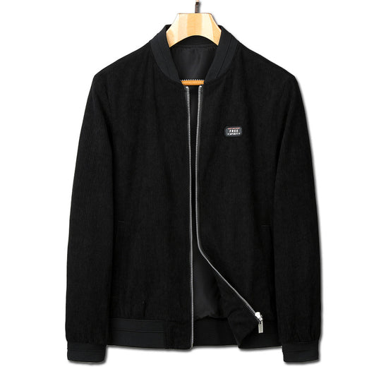 Herren Kord-Bomberjacke mit Reißverschluss, Rippbündchen und leichter Wattierung Shop Nory
