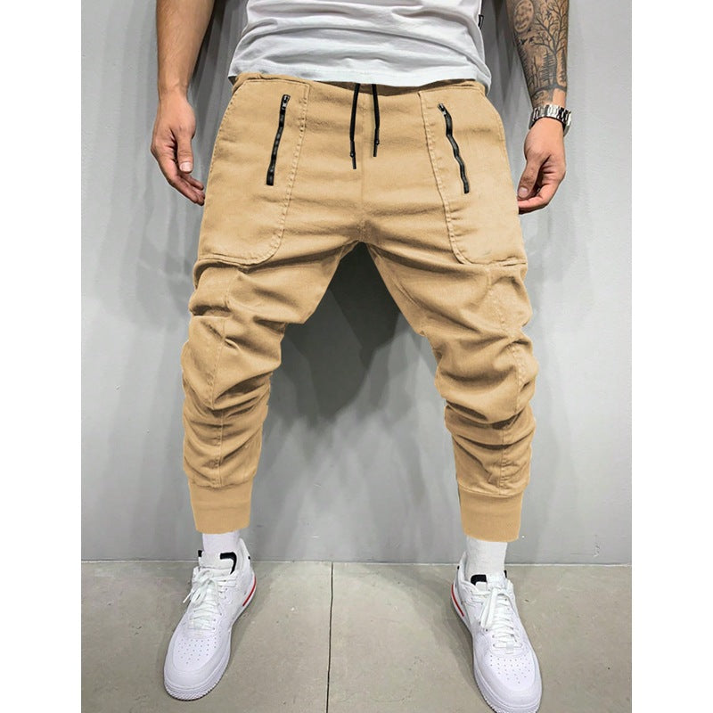 Herren stylische Jogginghose mit seitlichen Zipper-Taschen Shopnory