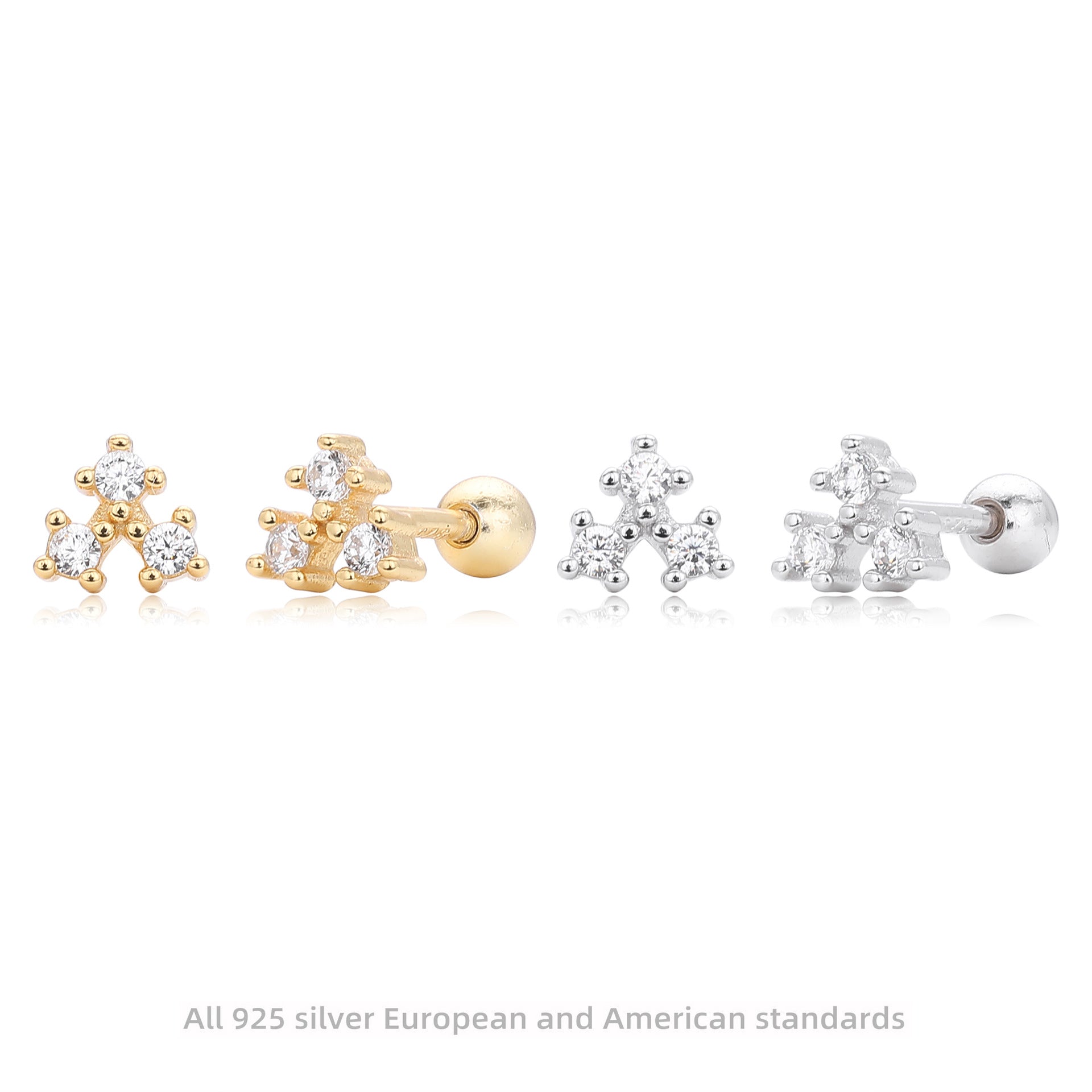 Damen Ohrstecker mit funkelndem 5A Zirkon aus hochwertigem 925 Sterling Silber Shop Nory