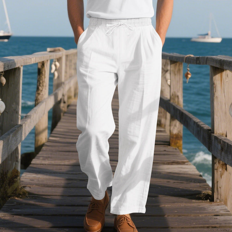 Herren luftige Freizeithose mit elastischem Bund und seitlichen Taschen Shopnory