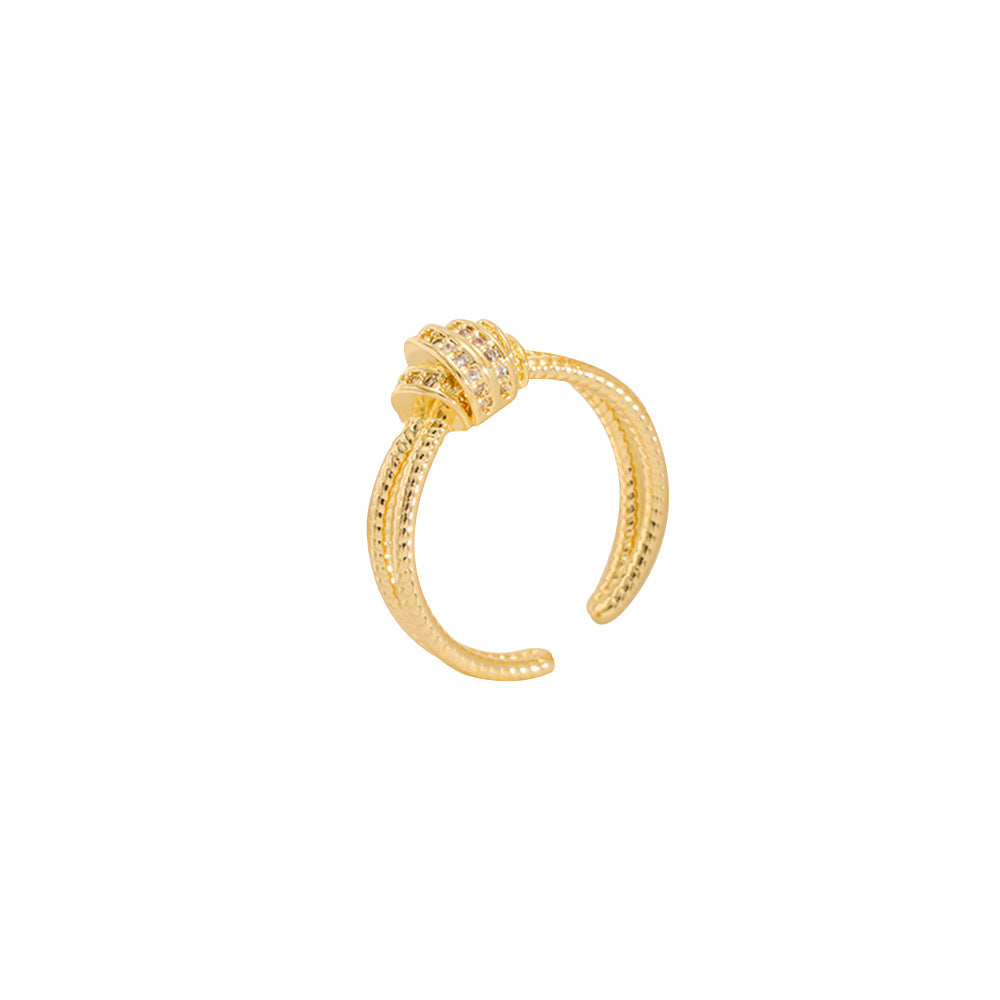 Damen Ring mit kunstvollem, mehrschichtigem Design und Zirkonia-Applikationen Shop Nory