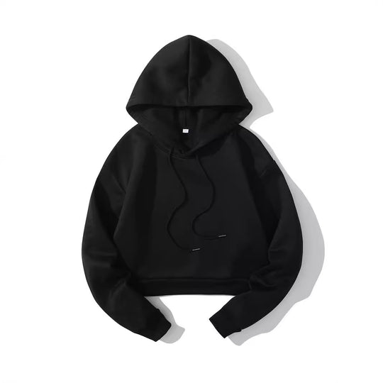 Damen nan cropped Kapuzenpullover mit weichem Fleece‑Innenfutter und elastischem Rippbund Shop Nory