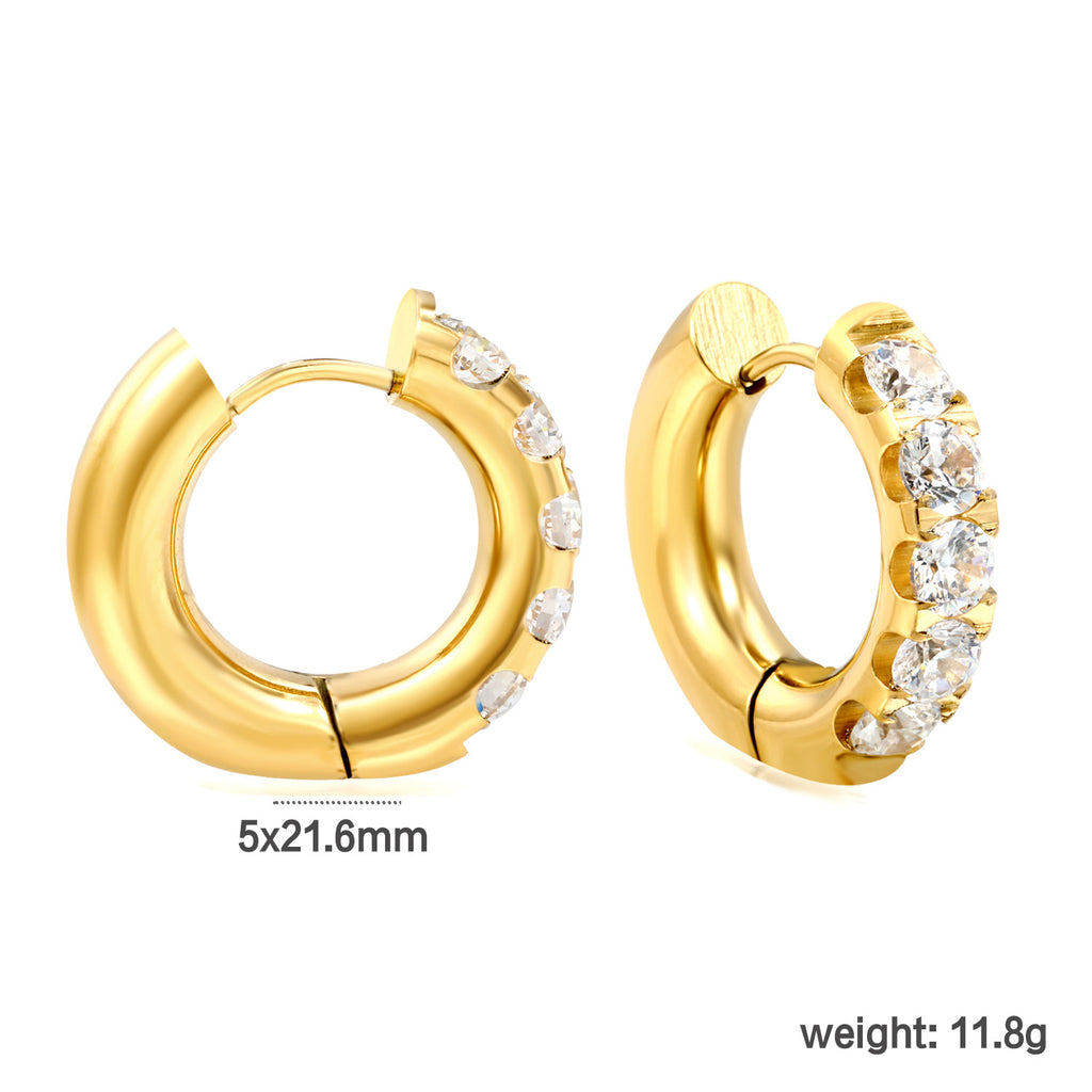 Damen Creolen mit farbigen Halbedelsteinen und elegantem Goldüberzug Shop Nory