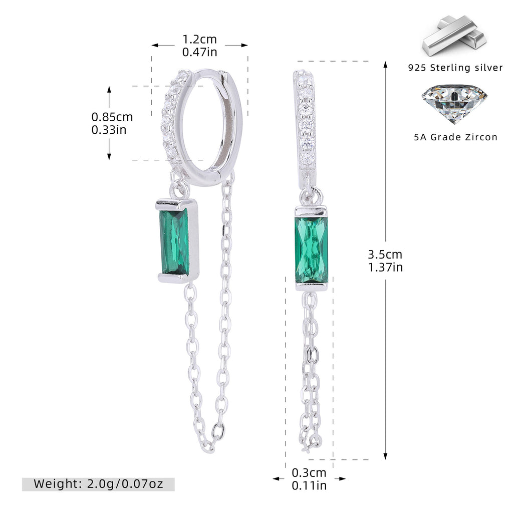 Damen Ohrhänger mit eleganten blauen Zirkonsteinen und feinen Kettendetails Shop Nory