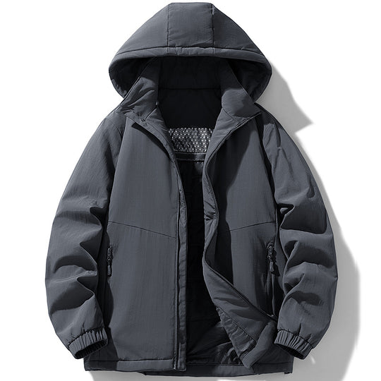 Herren Gepolsterte Thermo-Winterjacke mit Kapuze, wasserabweisender Außenhaut und Reißverschlusstaschen Shop Nory