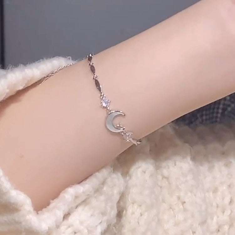 Damen elegantes Armband mit Mond- und Zirkonia-Akzenten Shop Nory