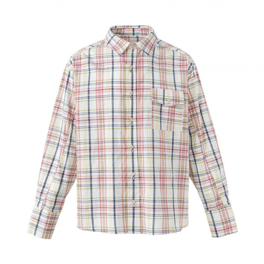 Unisex Karierte Overshirt-Hemdjacke mit Brusttasche und Boxy-Schnitt Shop Nory