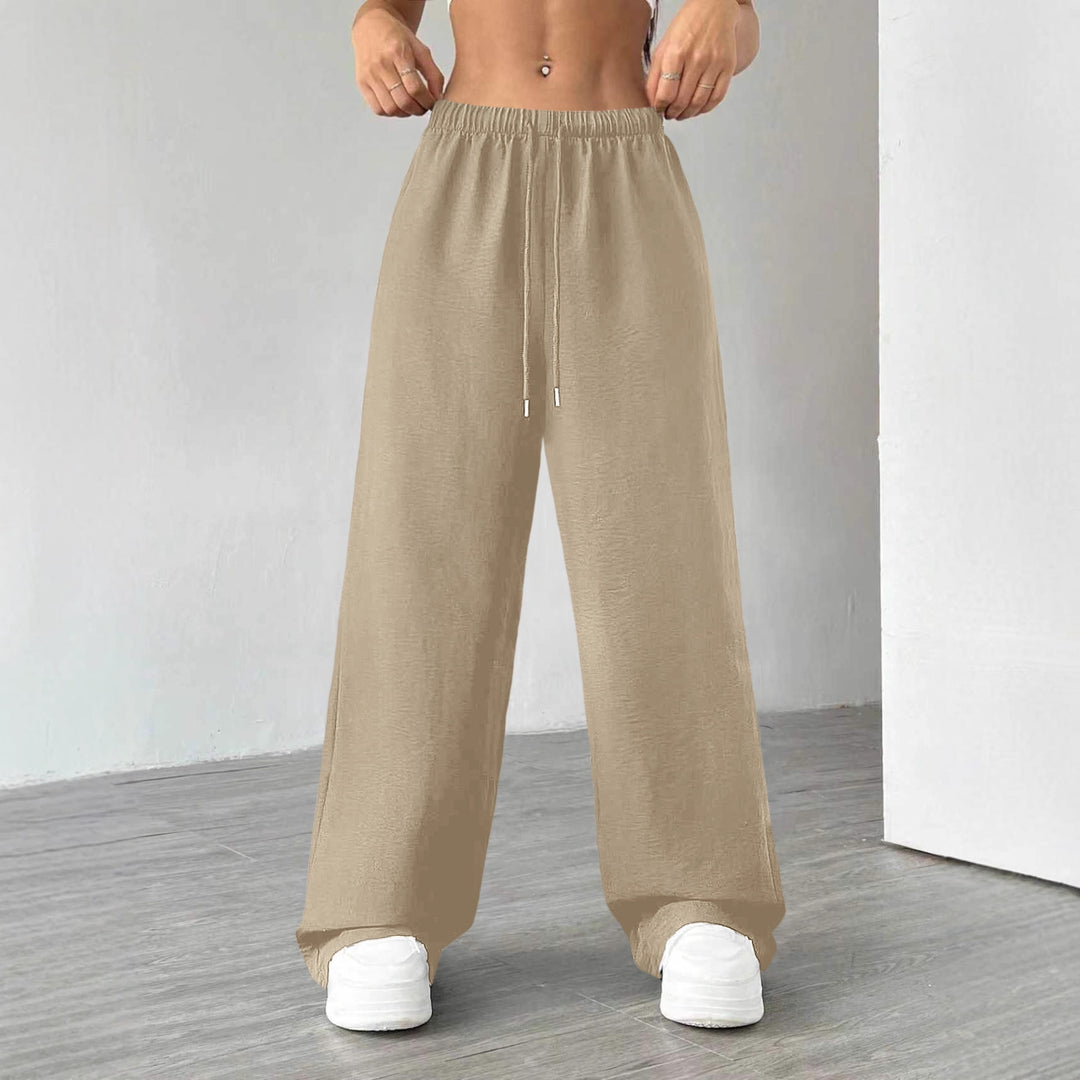 Damen Weite Lounge-Hose mit hohem Elastikbund und Kordelzug Shop Nory
