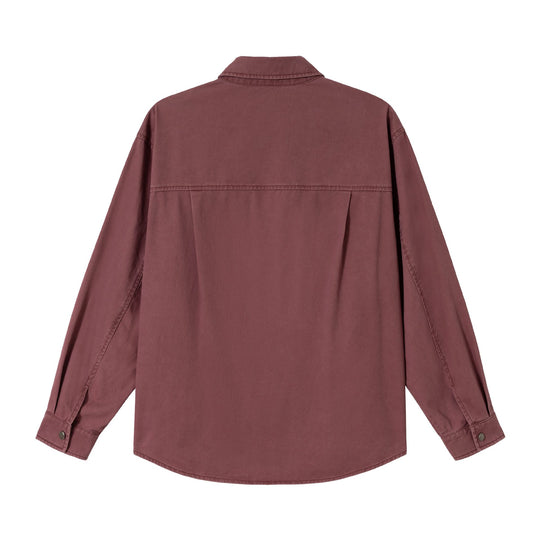 Damen Oversize Hemdjacke im Shacket‑Stil aus gewaschenem Baumwolltwill mit Druckknopfverschluss Shop Nory