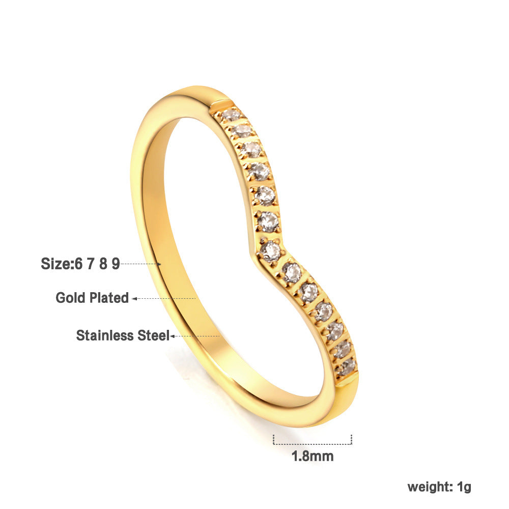 Damen Ring mit brillantem Zirkonia und eleganter Edelstahlfassung Shop Nory