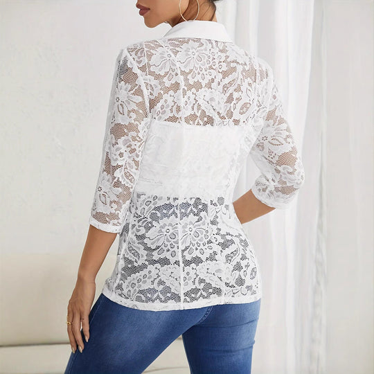 Damen Blazer mit Spitzenärmel und eleganter Passform