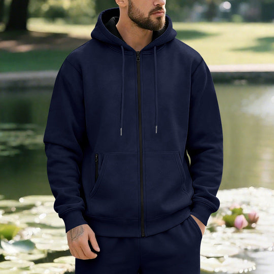 Kapuzenjacke Herren sportlich mit Reißverschluss und Taschen