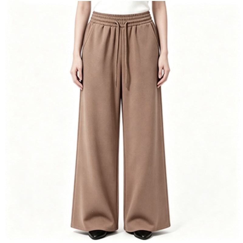Damen nan weite High-Waist Loungehose mit elastischem Bund, Kordelzug und fließendem Jersey Shop Nory