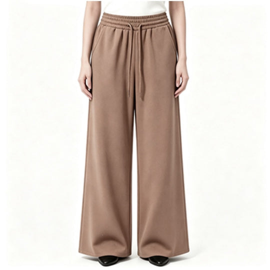 Damen nan weite High-Waist Loungehose mit elastischem Bund, Kordelzug und fließendem Jersey Shop Nory