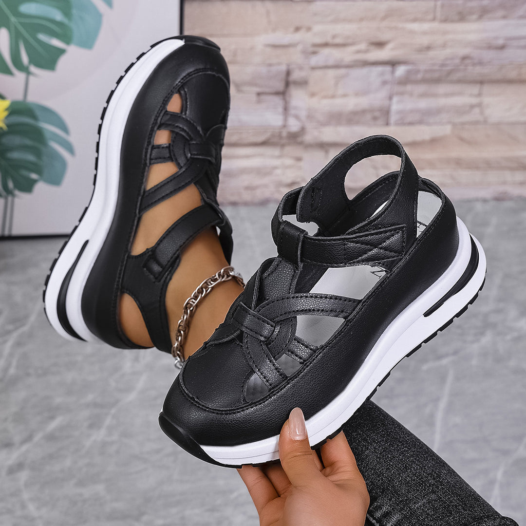 Damen Plateau‑Sneaker‑Sandale mit geschlossener Kappe und Klettverschluss Shop Nory