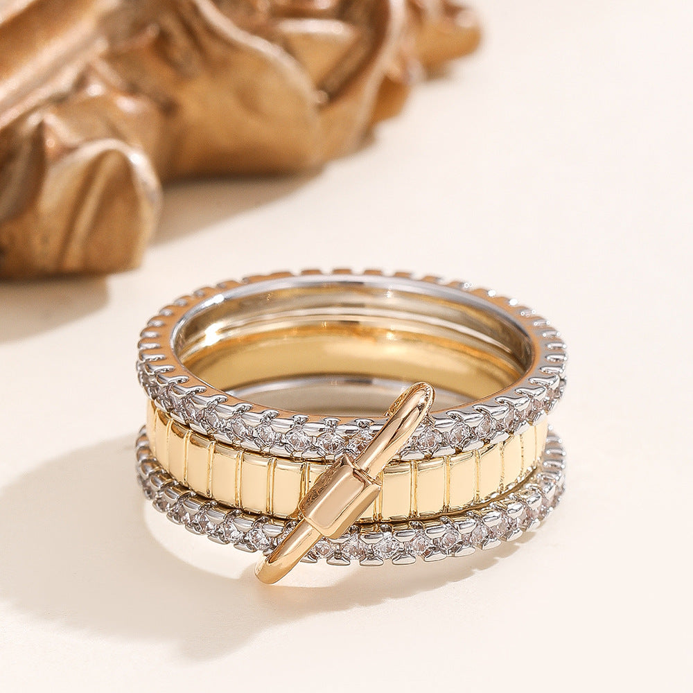 Damen Zarter Ring mit funkelnden Zirkonia und innovativem Design Shop Nory