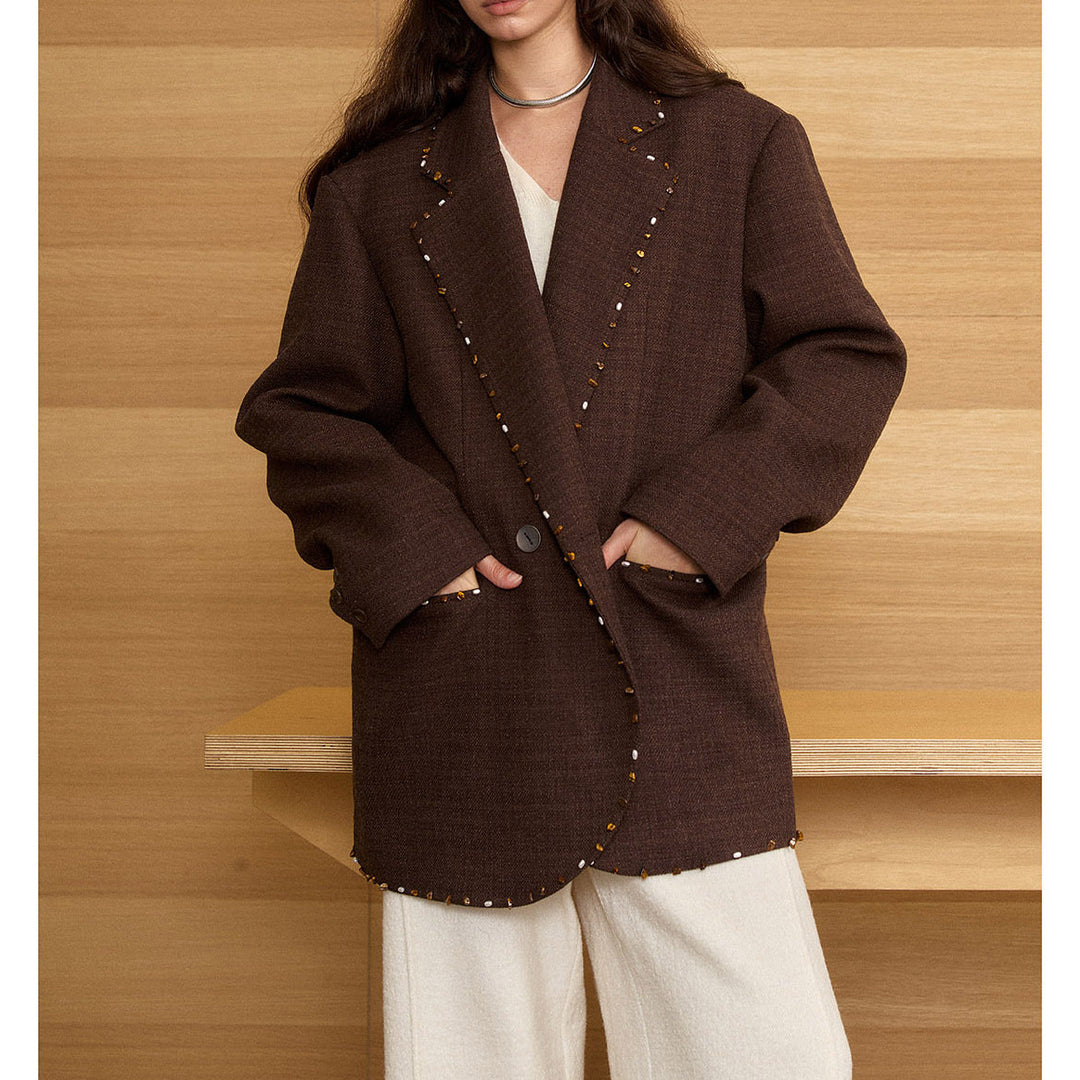 Damen Oversized Blazer mit Dekorstich Shop Nory