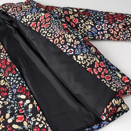Damen Leichte wattierte Kurzjacke mit Stehkragen, verdeckter Knopfleiste und 3/4-Ärmeln Shop Nory
