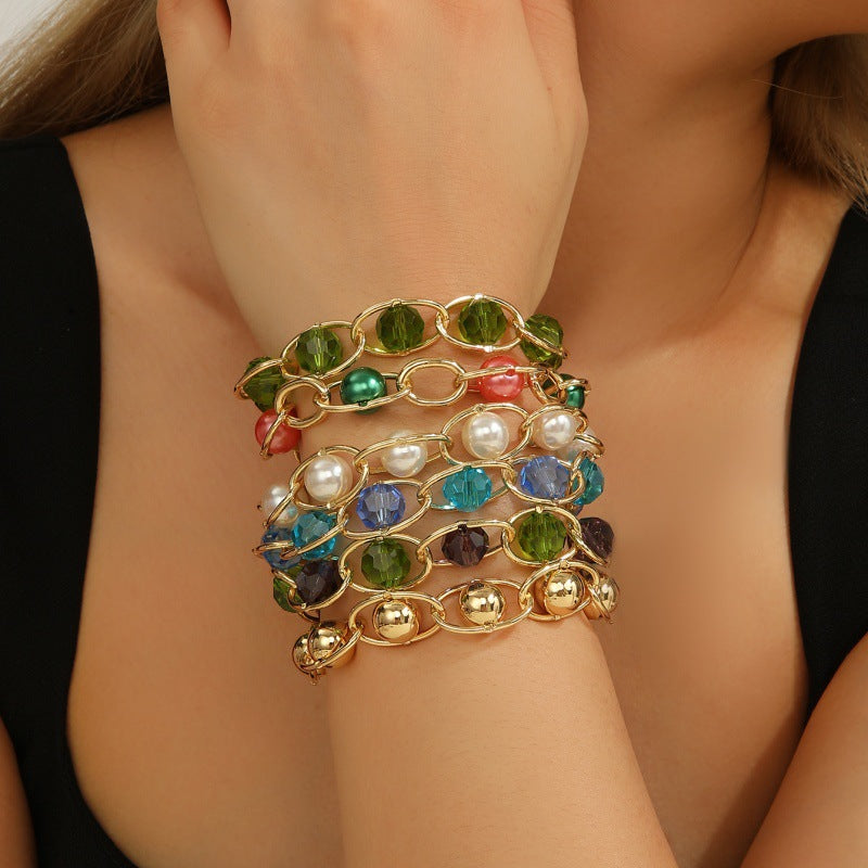 Damen Armband mit funkelnden Kristallperlen Shop Nory