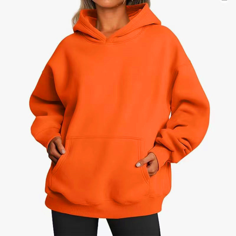 Damen nan extralanger Oversize-Kapuzenpullover im Boxy-Schnitt mit Kängurutasche und geripptem Abschluss Shop Nory