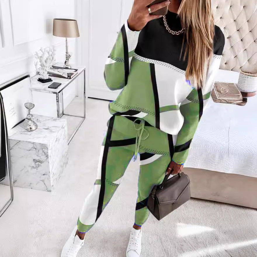 Damen nan gemustertes Freizeit-Set aus Sweatshirt und Jogginghose Shop Nory