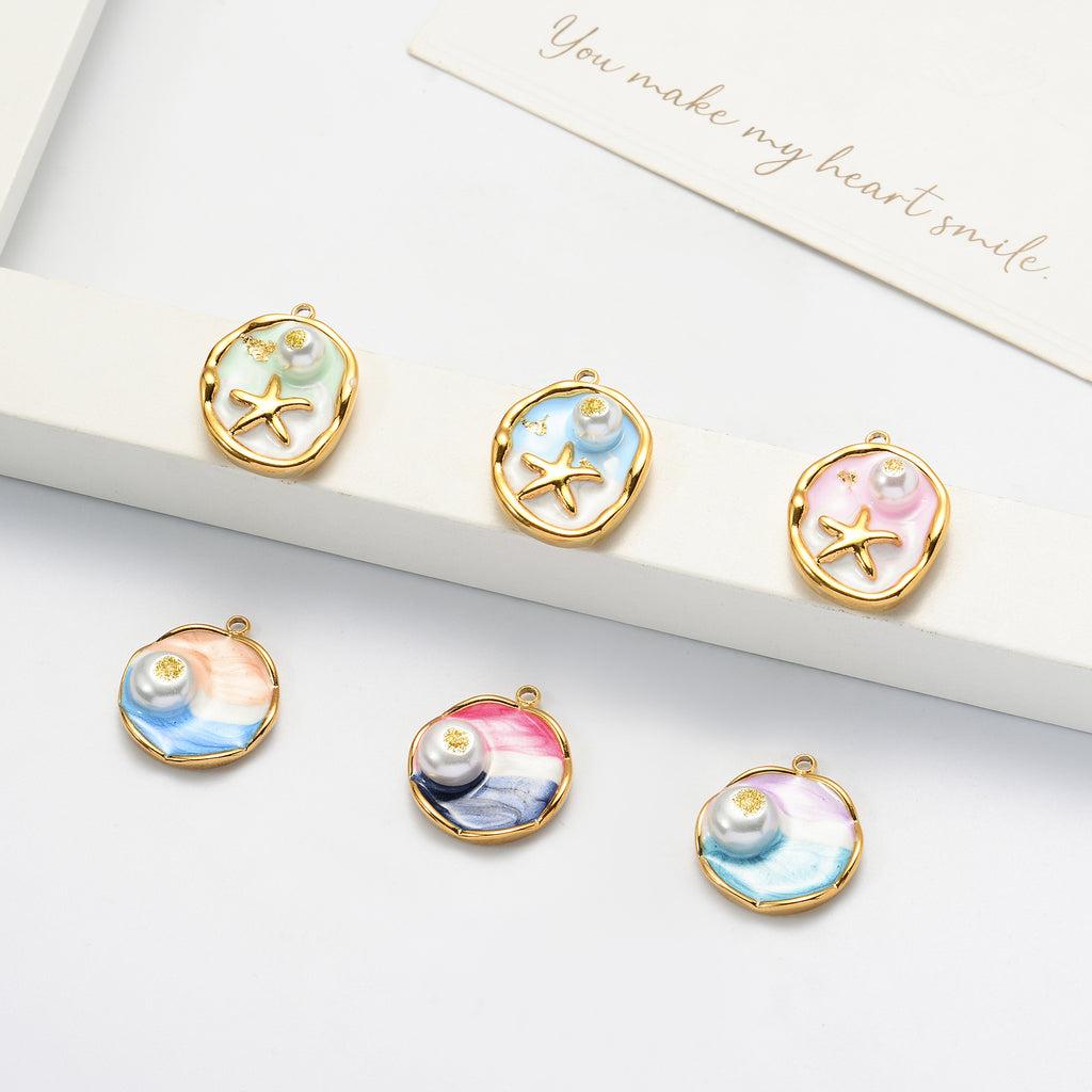Damen Schmuckanhänger mit maritimem Seestern-Design und Perlenakzent Shop Nory