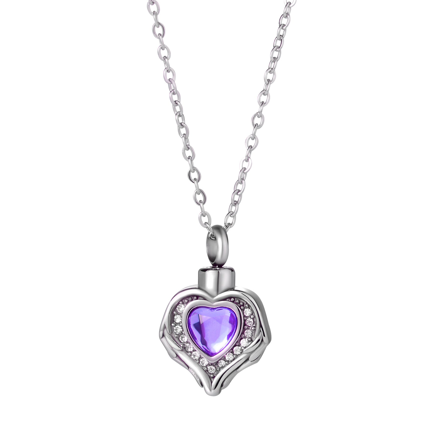 Damen Halskette mit herzförmigem Anhänger und funkelnden Kristallen Shop Nory