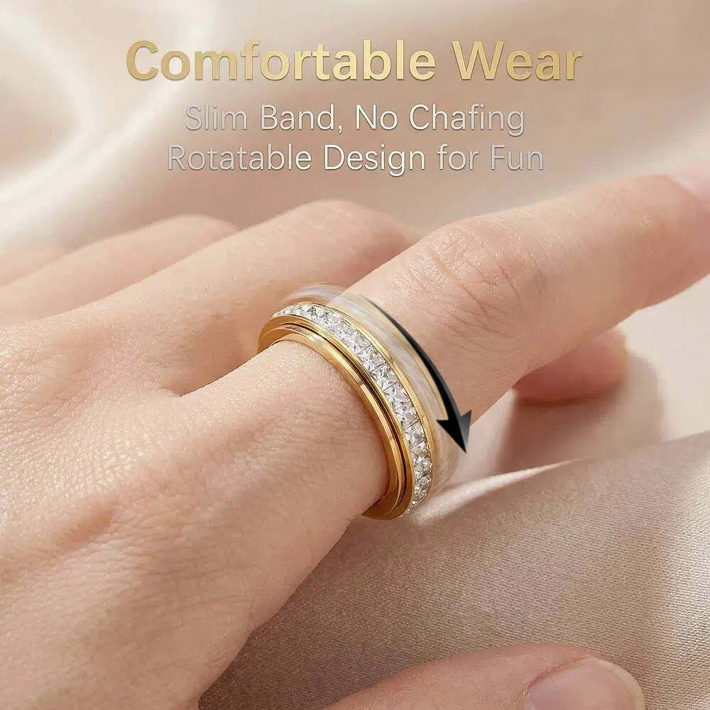 Herren Ring mit funkelndem Kristallbesatz und eleganter schwarzer Oberfläche Shop Nory