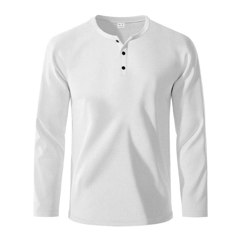 Herren Langarm-Henley-Shirt aus atmungsaktivem Strukturstoff