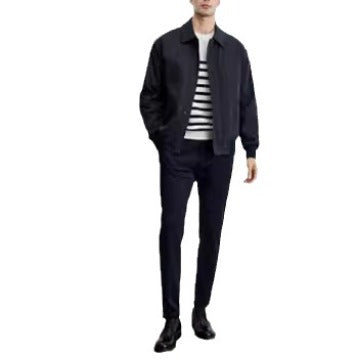 Herren leichte Bomberjacke mit Hemdkragen, verdeckter Druckknopfleiste und elastischen Bündchen Shop Nory