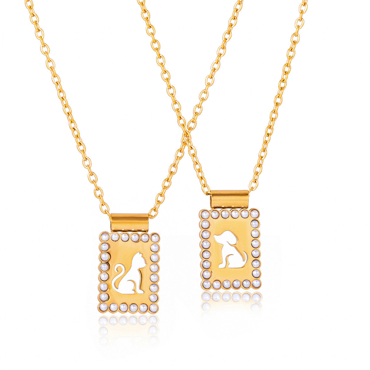 Damen Halskette mit elegantem Katzenanhänger aus hypoallergenem Edelstahl und verlängerbarem Design Shop Nory