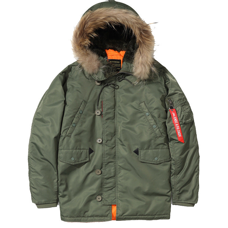 Herren Schwerer Thermo-Parka im Expeditionstil mit Kunstfellkapuze und Multifachtaschen Shop Nory