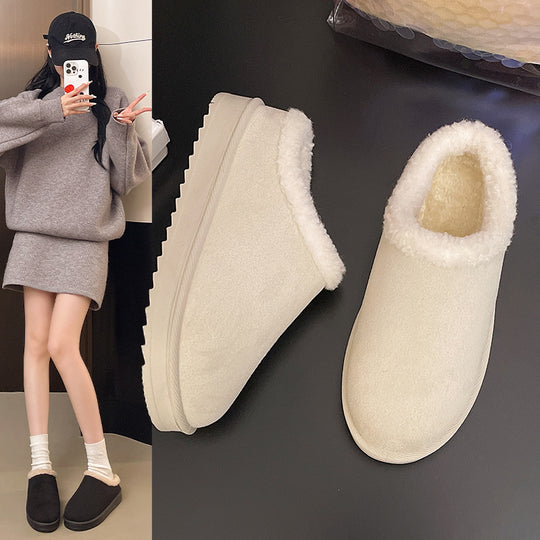 Damen Gefütterte Mule-Hausschuhe mit Kunstfellfutter und rutschfester Gummisohle Shop Nory