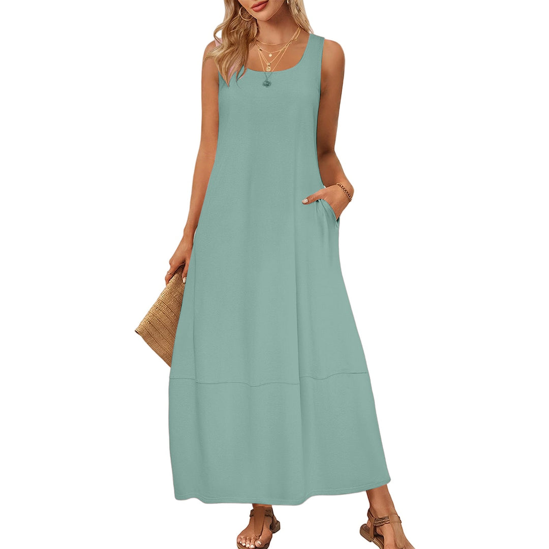 Damen Maxikleid im entspannten Schnitt mit praktischen Taschen