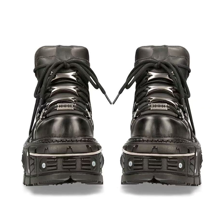 Damen Stabile High-Top Stiefel mit robuster Gummisohle