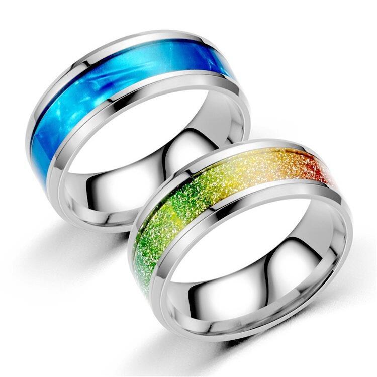 Herren Ring mit stylischem mehrfarbigem Glitzermuster Shop Nory