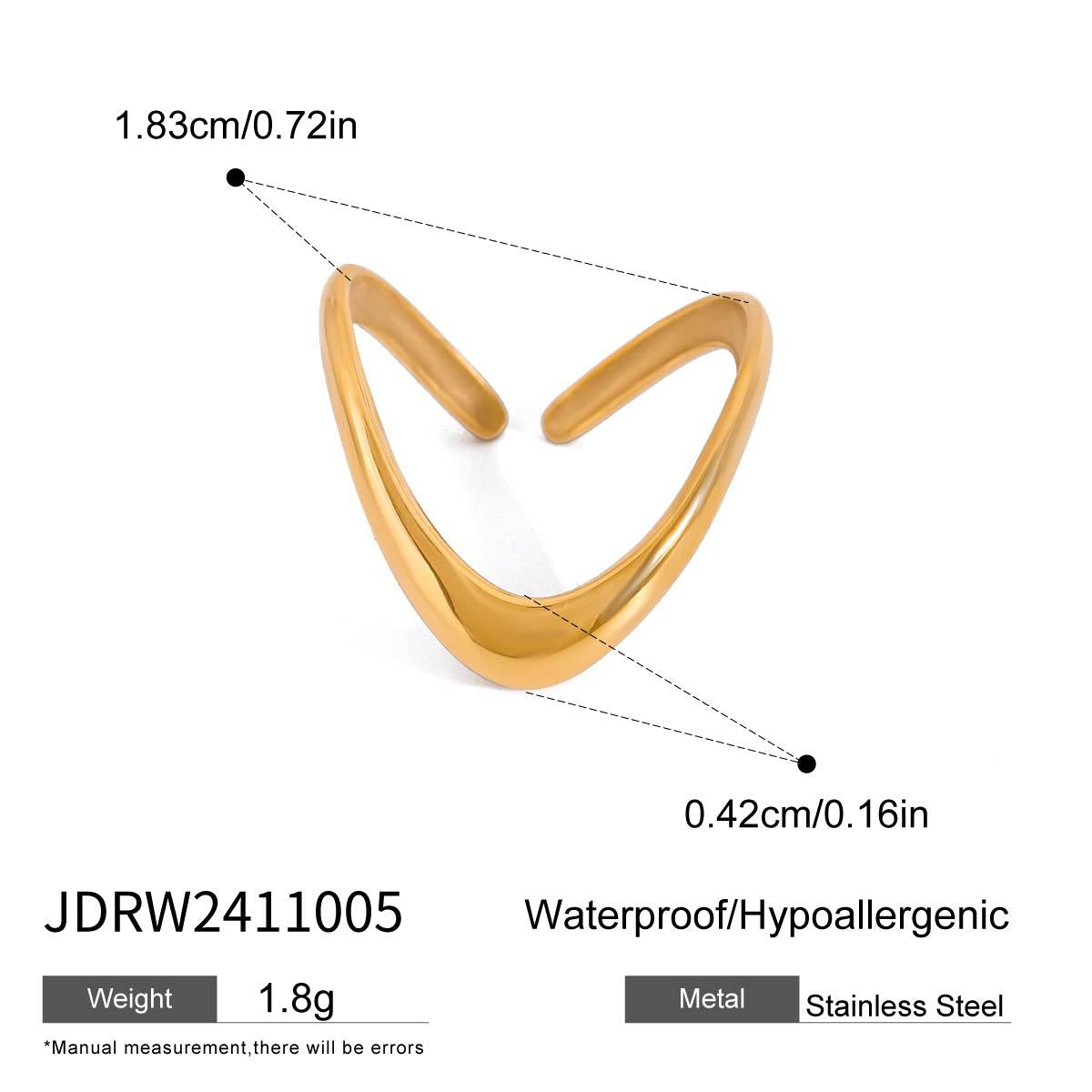 Damen Offenes Ringarmband aus hypoallergenem Edelstahl mit modernem Design Shop Nory