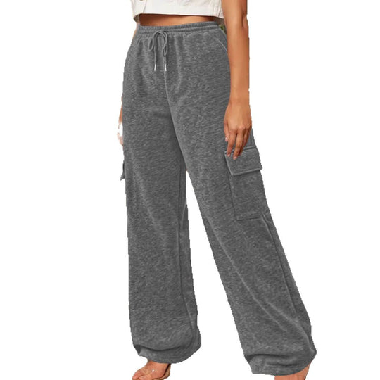 Damen Weiche Cargo-Loungehose mit elastischem Bund und weitem Bein Shop Nory