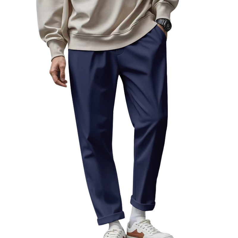 Herren elegante Freizeithose mit lockerem Schnitt und atmungsaktiver Struktur