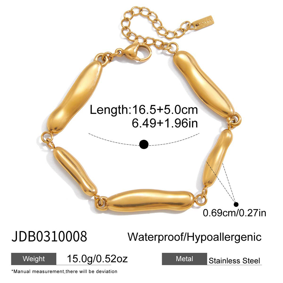 Damen Armreif mit ergonomischem Design aus hypoallergenem Edelstahl Shop Nory